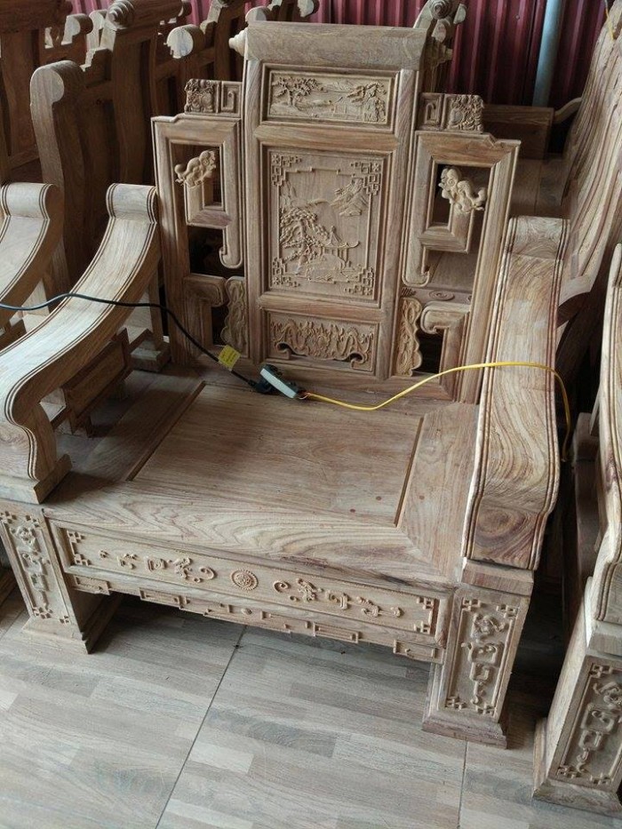 Bộ bàn ghế phòng khách kiểu sơn thủy gỗ hương đá15