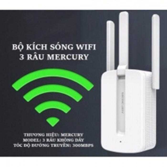 Thiết Bị Kích Sóng Wifi Mercury Repeater MW310RE 3 Anten3