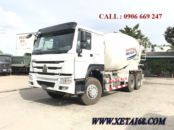 Xe bồn trộn bê tông Howo 3 chân – 10M3 – 10 khối