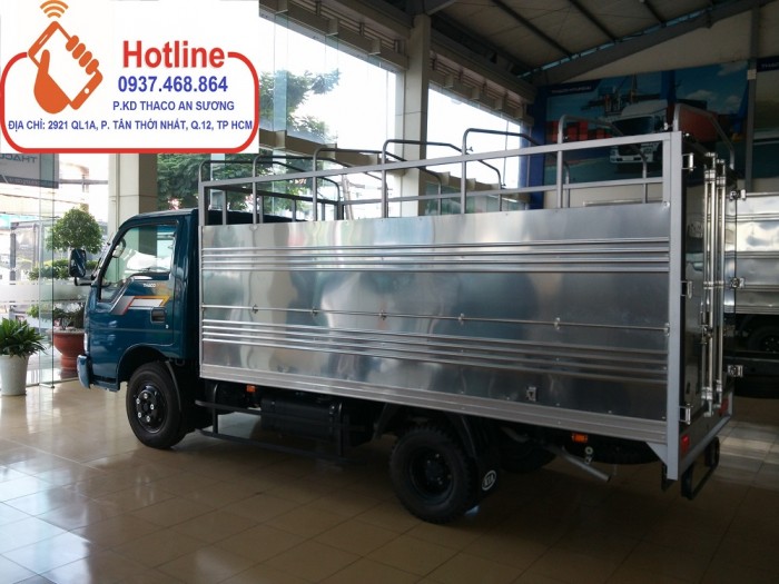 Long An Bán Xe  Tải Kia K165 Kèo Mui Bạt 2,4 Tấn , Thùng Kín 2,3 Tấn Hỗ Trợ Mua Trả Góp