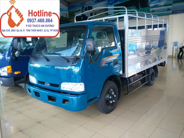 Long An Bán Xe  Tải Kia K165 Kèo Mui Bạt 2,4 Tấn , Thùng Kín 2,3 Tấn Hỗ Trợ Mua Trả Góp