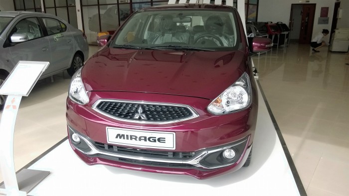 Mitsubishi Mirage CVT tự động màu đỏ rượu 2017 có bán trả góp giá tốt nhất miền Nam