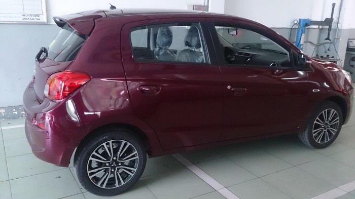 Mitsubishi Mirage CVT tự động màu đỏ rượu 2017 có bán trả góp giá tốt nhất miền Nam