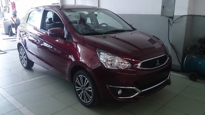 Mitsubishi Mirage CVT tự động màu đỏ rượu 2017 có bán trả góp giá tốt nhất miền Nam