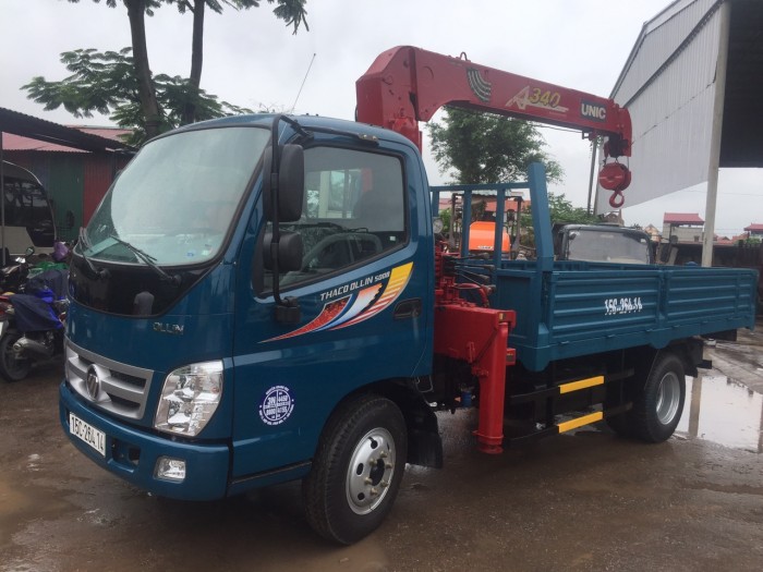 Xe tải thaco Olin gắn cẩu Unic 3 tấn 3 đốt