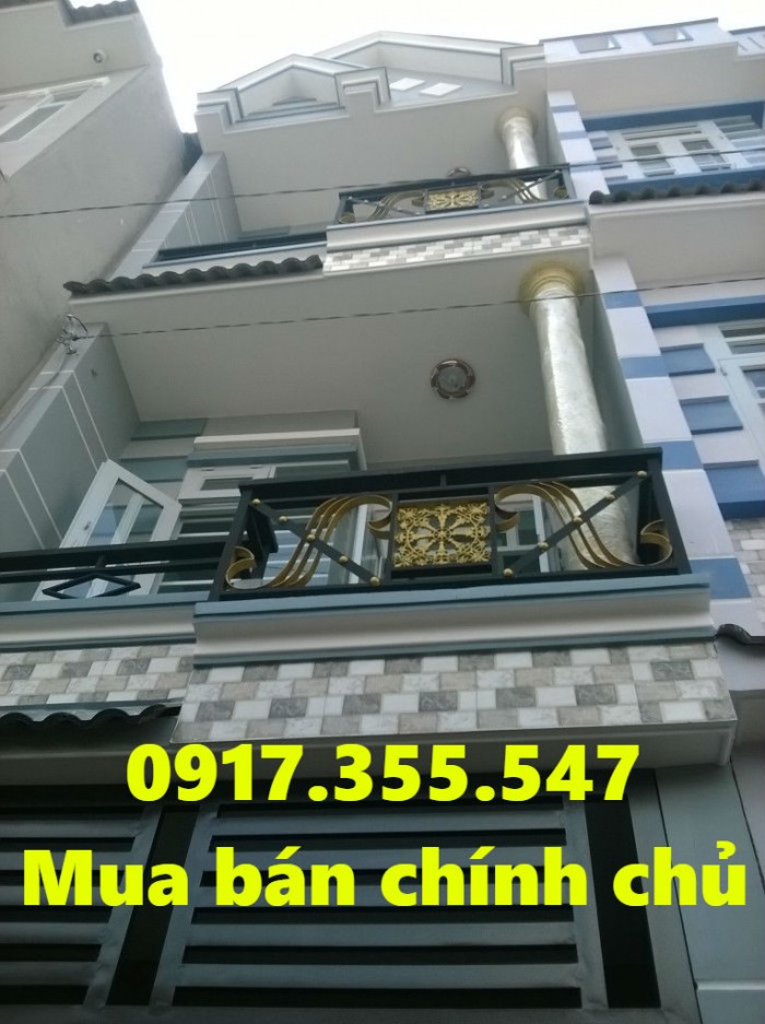 Nhà bà hom DT 4X6m 72m2 Đúc thật 3 tấm hẻm 6m