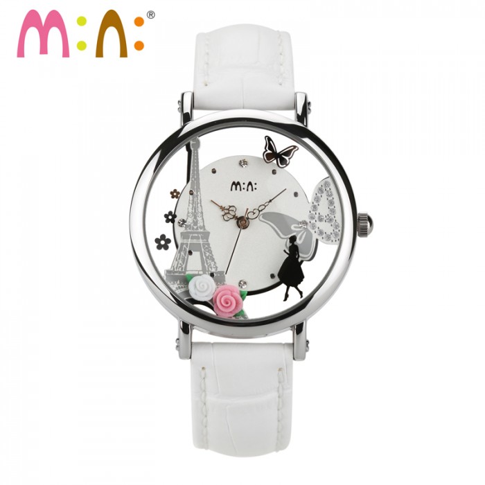 Đồng hồ 3D handmade mini 2058 White