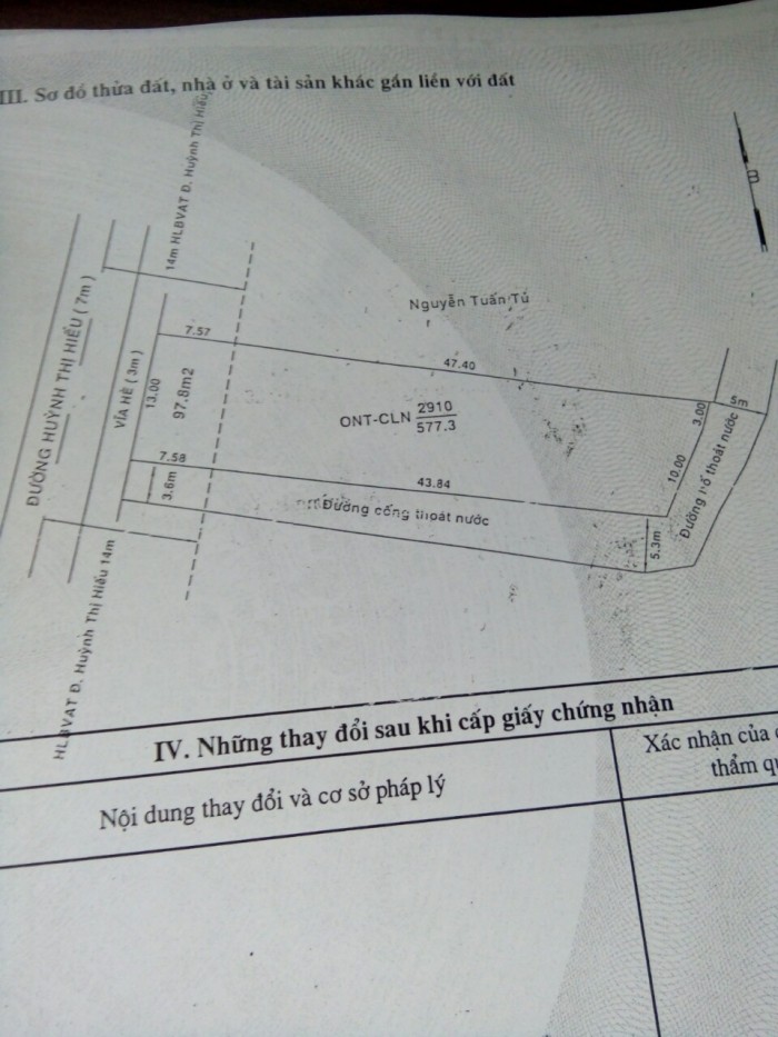 Bán Đất Mặt Tiền Đường Huỳnh Thị Hiếu Cách Chợ Bến Thế 100 M - TDM - Bình Dương