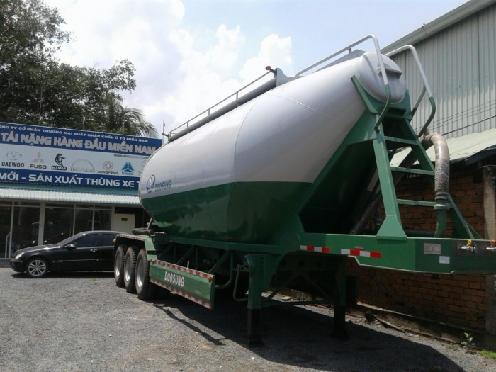 Chuyên bán rơ mooc chở xi măng 33 tấn ,3 trục hiệu Doosung Hàn Quốc