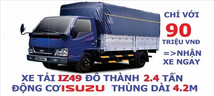 Xe Tải Đô Thành 2 Tấn 4 Cần Thơ/ Oto Trường Vũ Huyndai Iz49 2T4/  Đại Lý Xe Tải Dothanh Iz49