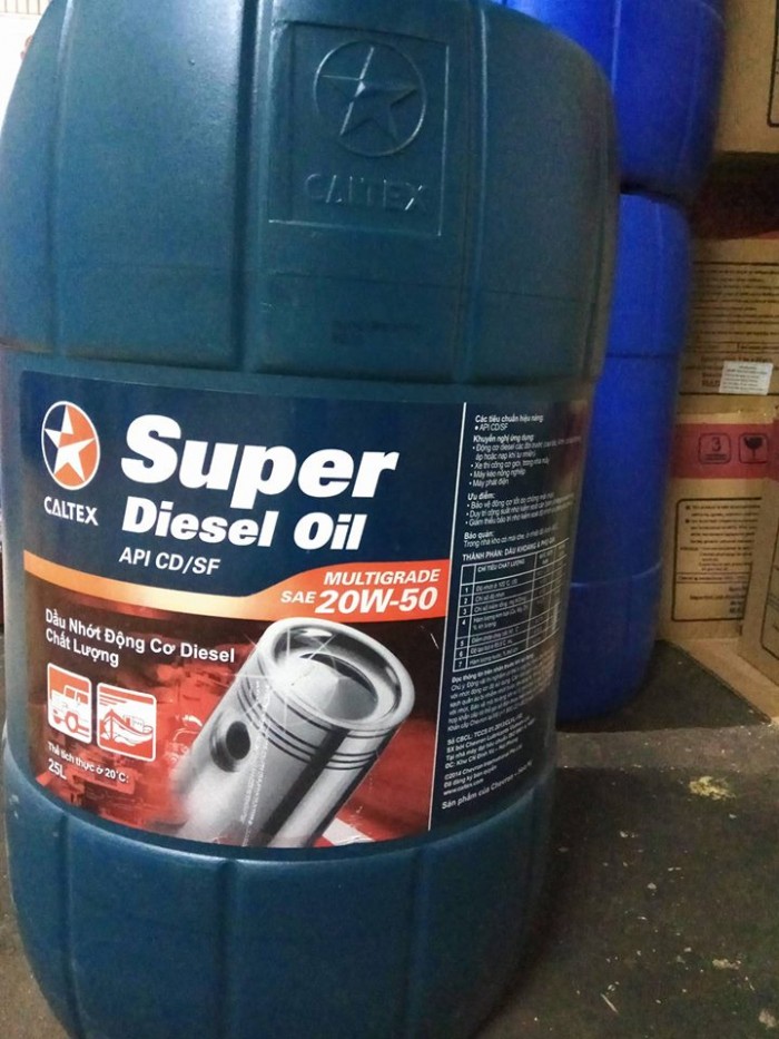 Dầu động cơ Oto Caltex Super Diesel Oil SAE 20W50 25L