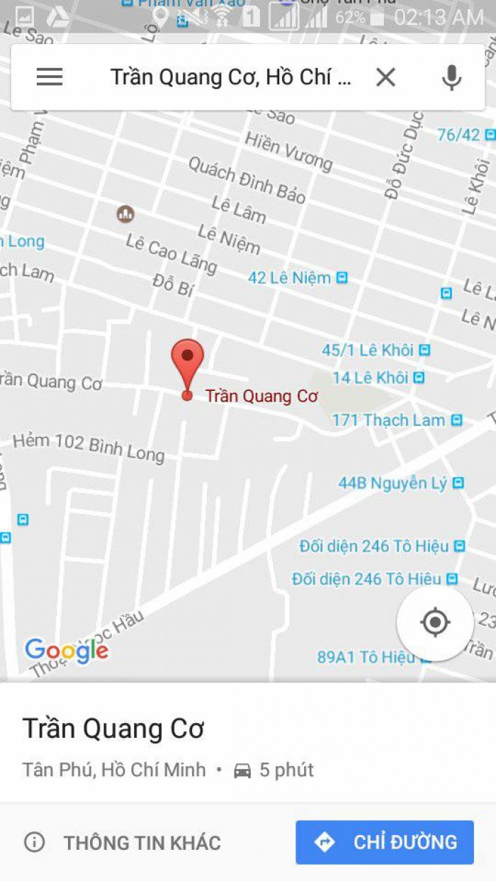 Bán nhà: Đường Trần Quang Cơ, P.Phú Thạnh, Q.Tân Phú