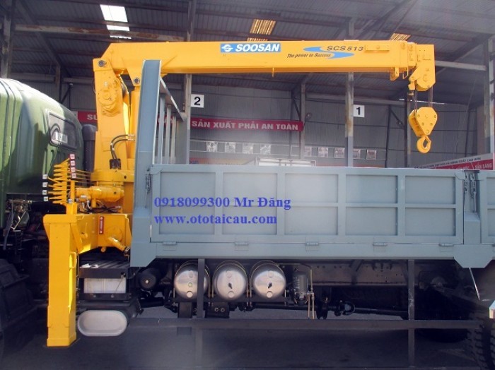Bán Xe Tải 9 Tấn 2 Cầu Gắn Cẩu 5 Tấn - Dongfeng Trường Giang - Soosan Scs513