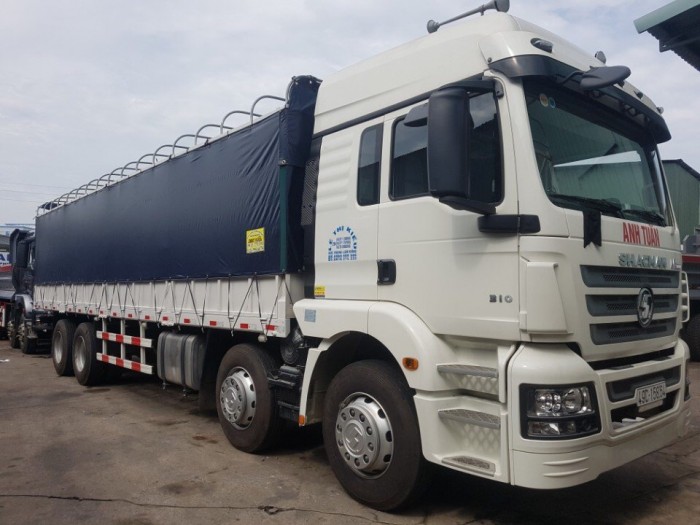 Xe tải thùng 4 chân shacman màu xanh , đỏ , trắng