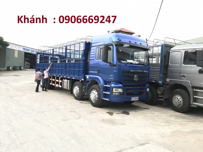 Xe tải thùng 4 chân shacman màu xanh , đỏ , trắng