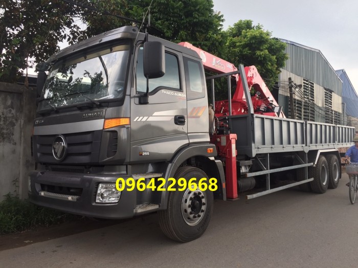 Xe 3 Chân 2 Cầu Thật Thaco Auman C240 Gắn Cẩu Unic 5 Tấn 4 Đốt