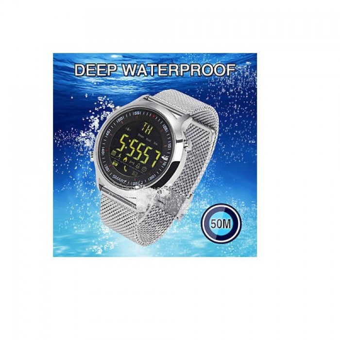 Đồng hồ thông minh chống nước Android iPhone đi bơi smart watch dây thép6