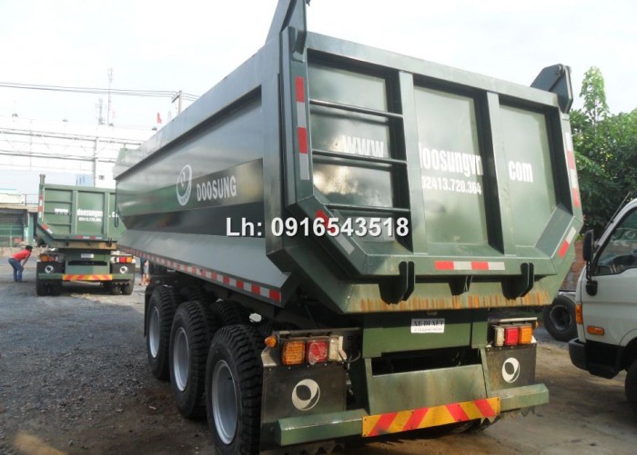 Sơ mi rơ Moóc tải Tự đổ, nhãn hiệu Doosung -3 trục thường hoặc 1 trục nâng hạ