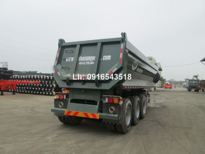 Sơ mi rơ Moóc tải Tự đổ, nhãn hiệu Doosung -3 trục thường hoặc 1 trục nâng hạ