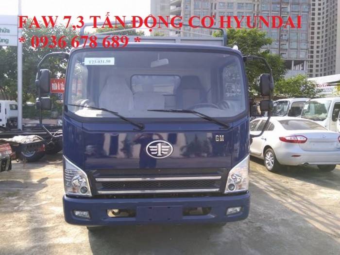 Xe tải thùng mui bạt Faw 7,3 tấn động cơ Hyundai,thùng dài 6,25m