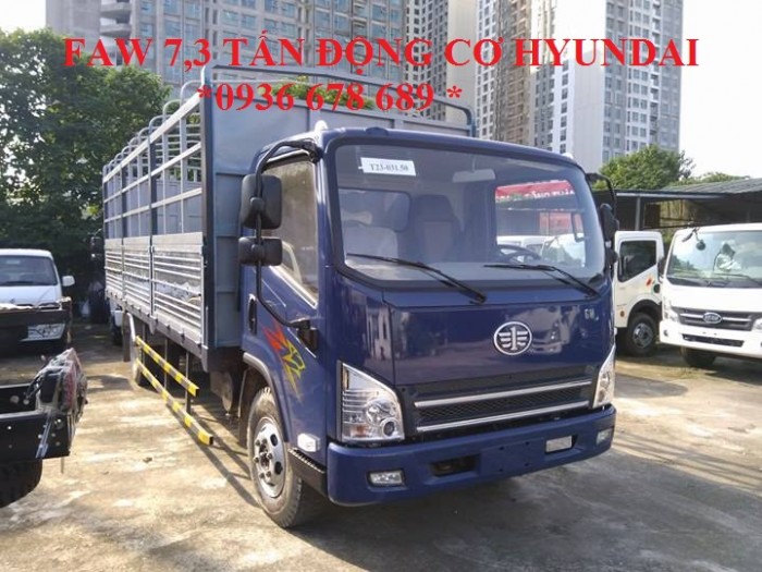 Xe tải thùng mui bạt Faw 7,3 tấn động cơ Hyundai,thùng dài 6,25m