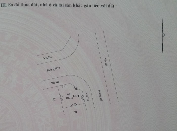 Lô góc 2 mặt tiền đường nhựa 16m KDC hòa lợi TDM