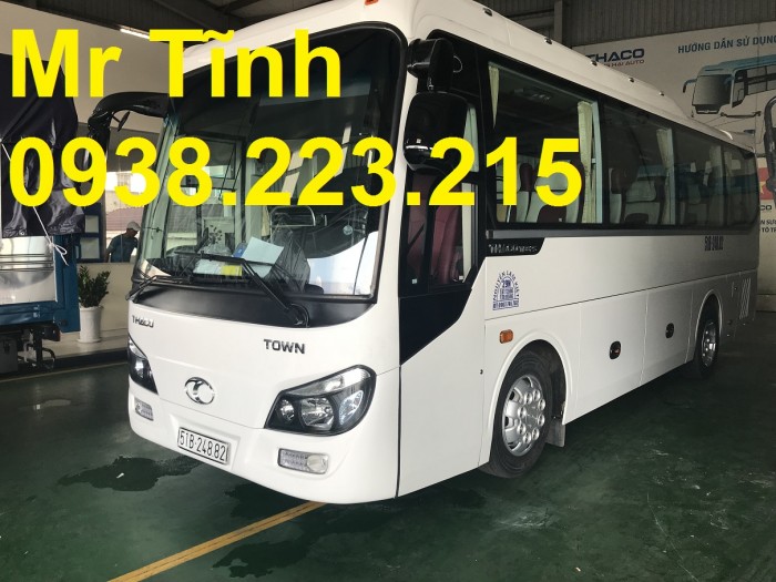 Thiết kế phối màu xe 29 34 chỗ bầu hơi thaco town tb82 mới nhất hiện nay