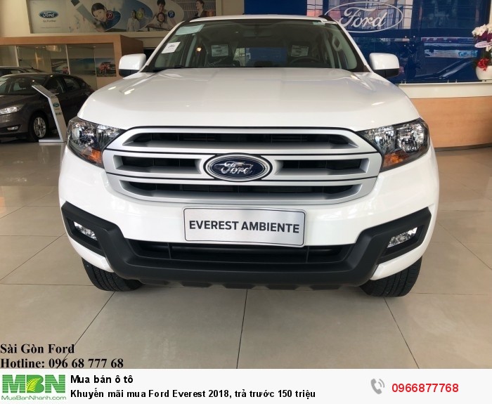 Khuyến mãi mua Ford Everest 2019, trả trước 150 triệu