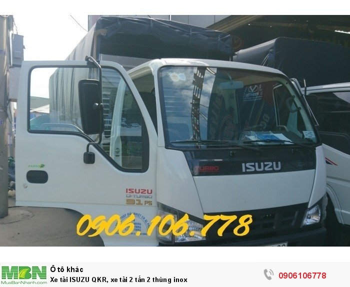 Xe tải ISUZU QKR, xe tải 2 tấn 2 thùng inox