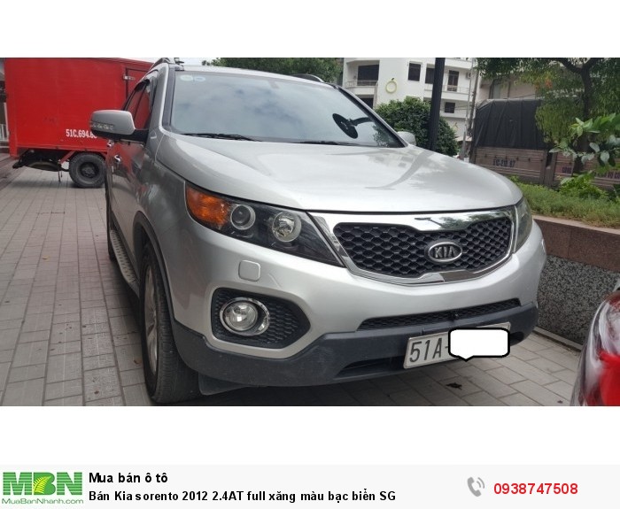 Bán Kia sorento 2012 2.4AT full xăng màu bạc biển SG