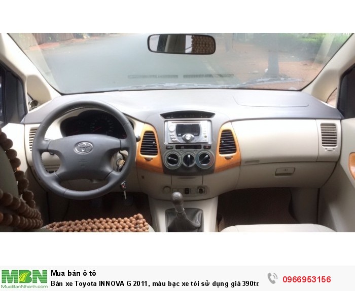 Bán xe Toyota INNOVA G 2011, màu bạc xe tôi sử dụng giá 390tr.