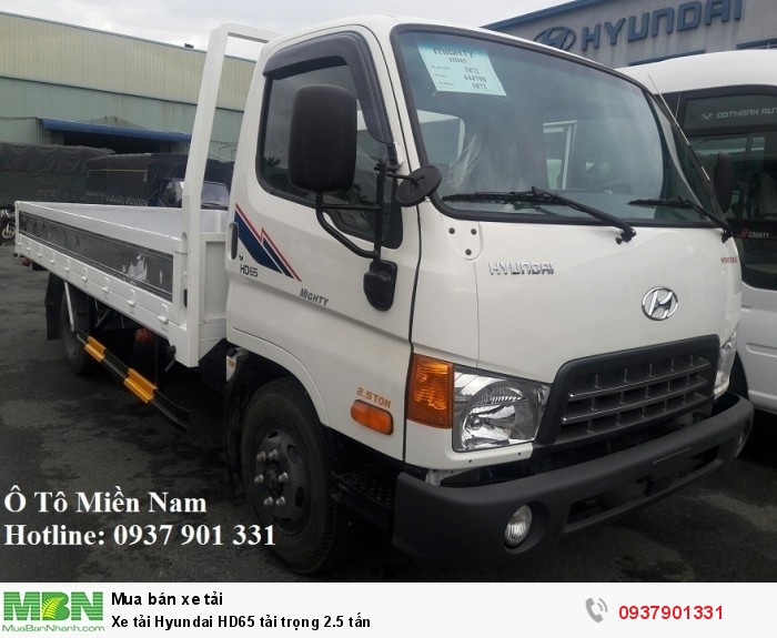 Xe tải Hyundai HD65 tải trọng 2.5 tấn