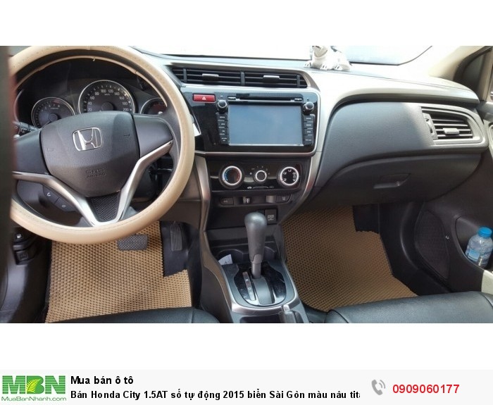 Bán Honda City 1.5AT số tự động 2015 biển Sài Gòn màu nâu titan