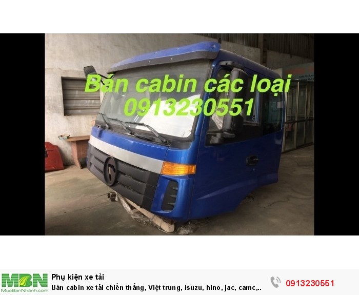 Bán cabin xe tải chiến thắng, Việt trung, isuzu, hino, jac, camc, howo, dongfeng, jac, camc
