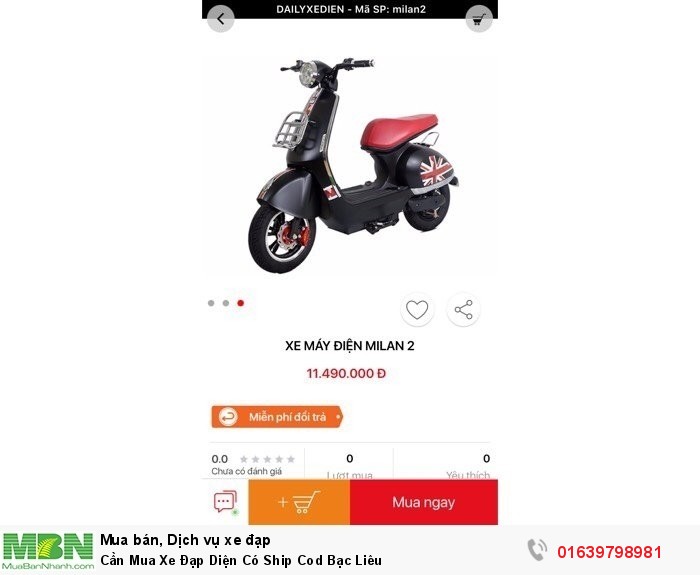 Cần Mua Xe Đạp Diện Có Ship Cod Bạc Liêu