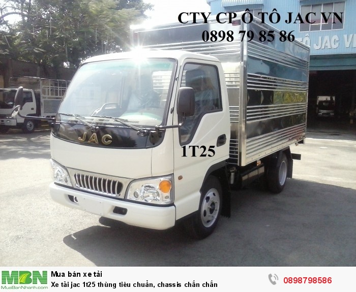 Xe tải jac 1t25 thùng tiêu chuẩn, chassis chắn chắn