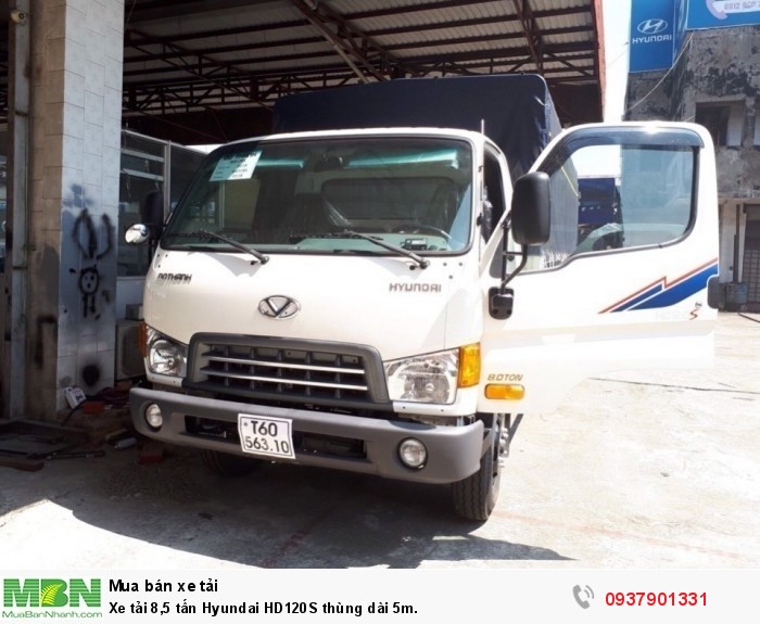 Xe tải 8,5 tấn Hyundai HD120S thùng dài 5m.
