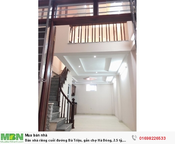 Bán nhà riêng cuối đường Bà Triệu, gần chợ Hà Đông, 2.5 tỷ, 42m2*4 tầng, ô tô đỗ cách 20m.