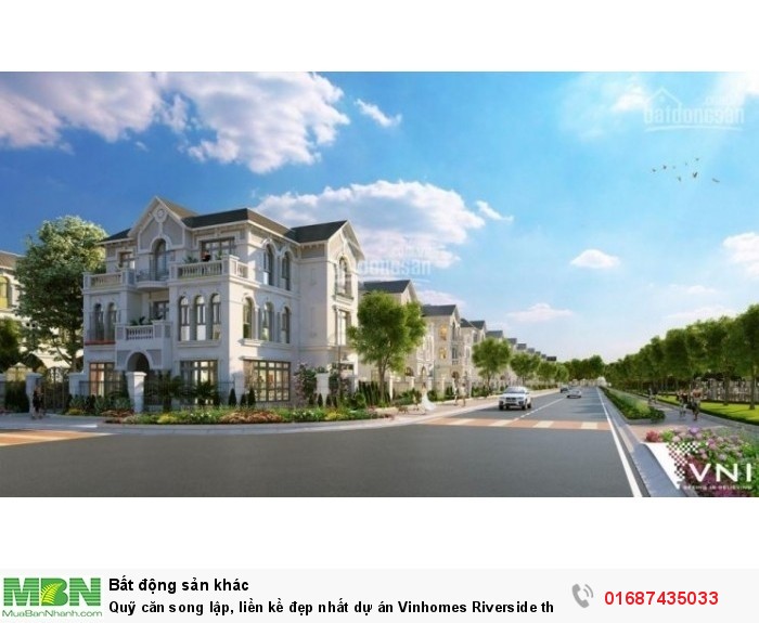 Quỹ căn song lập, liền kề đẹp nhất dự án Vinhomes Riverside the Harmony giá chủ đầu tư!