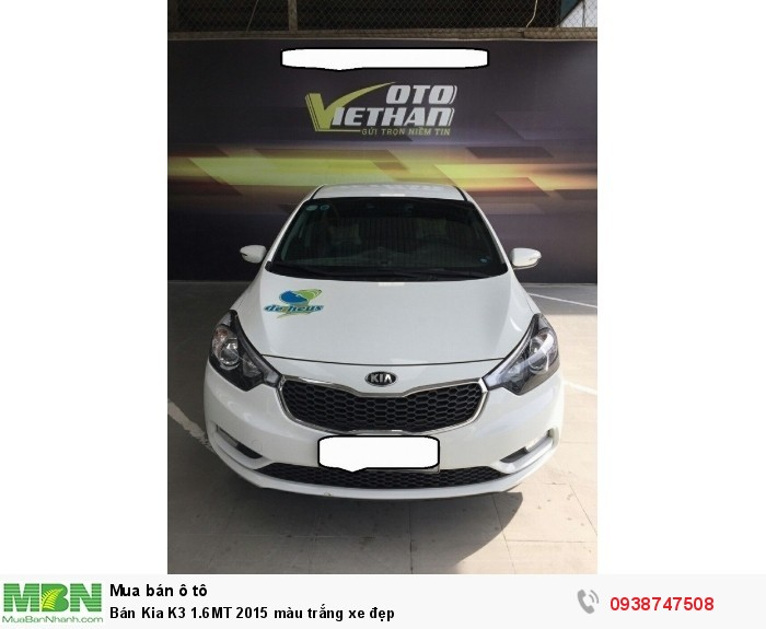 Bán Kia K3 1.6MT 2015 màu trắng xe đẹp