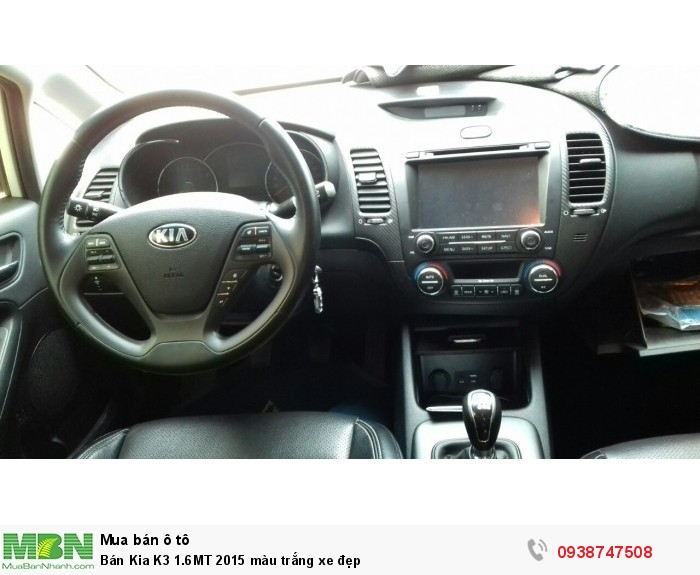 Bán Kia K3 1.6MT 2015 màu trắng xe đẹp