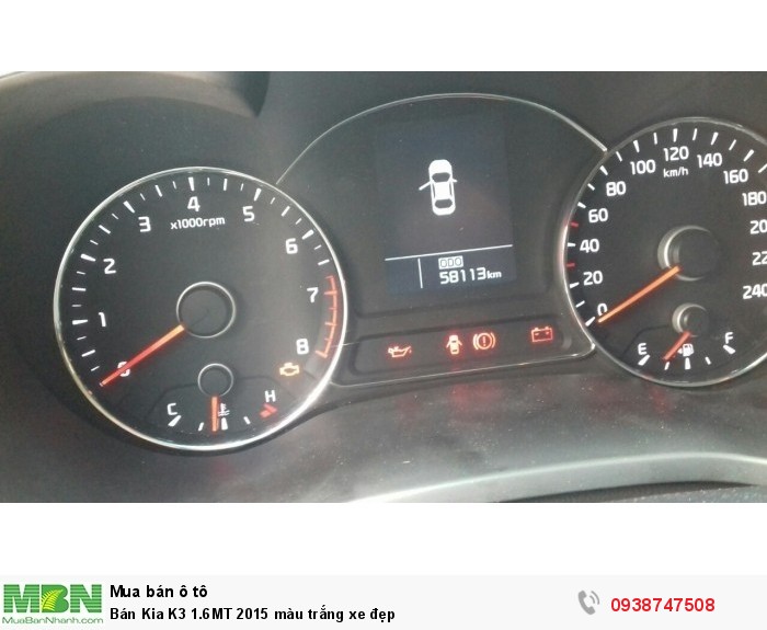 Bán Kia K3 1.6MT 2015 màu trắng xe đẹp