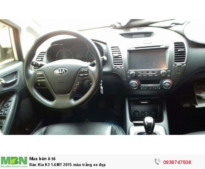 Bán Kia K3 1.6MT 2015 màu trắng xe đẹp