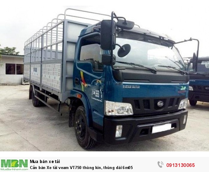 Cần bán Xe tải veam VT750 thùng kín, thùng dài 6m05