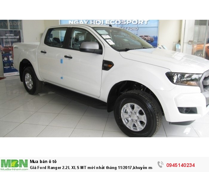 Ford Tây Ninh,Giá Ford Ranger 2.2L XLS MT mới nhất tháng 12/2017,khuyến mãi 100% phí trước bạ
