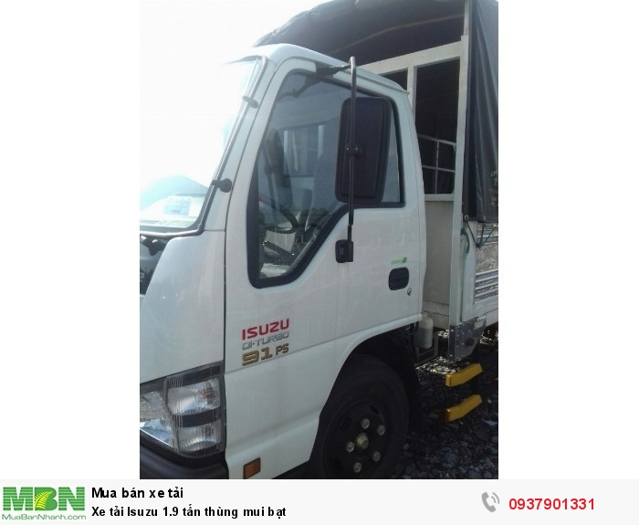 Xe tải Isuzu 1.9 tấn thùng mui bạt