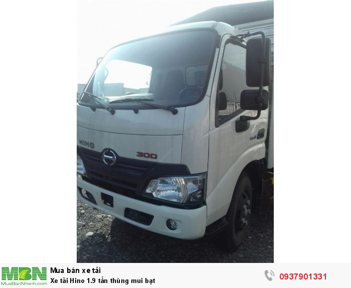 Xe tải Hino 1.9 tấn thùng mui bạt