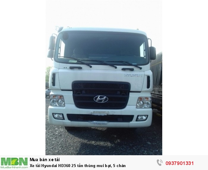 Xe tải Hyundai HD360 25 tấn thùng mui bạt, 5 chân