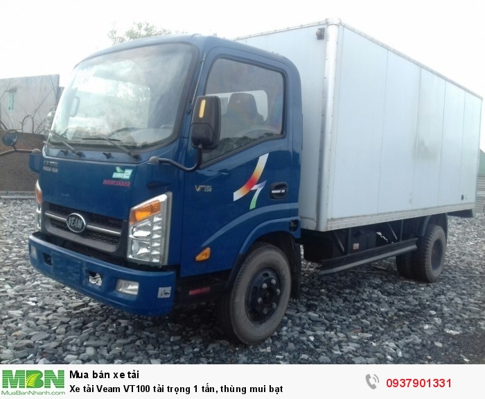 Xe tải Veam VT100 tải trọng 1 tấn, thùng mui bạt