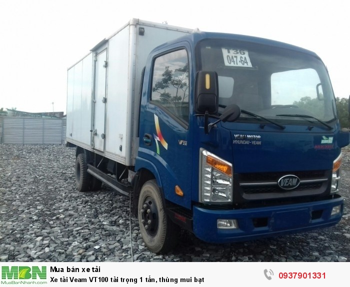 Xe tải Veam VT100 tải trọng 1 tấn, thùng mui bạt
